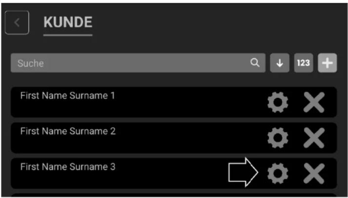KUNDE Suche 123 First Name Surname 1 First Name Surname 2 First Name Surname 3
