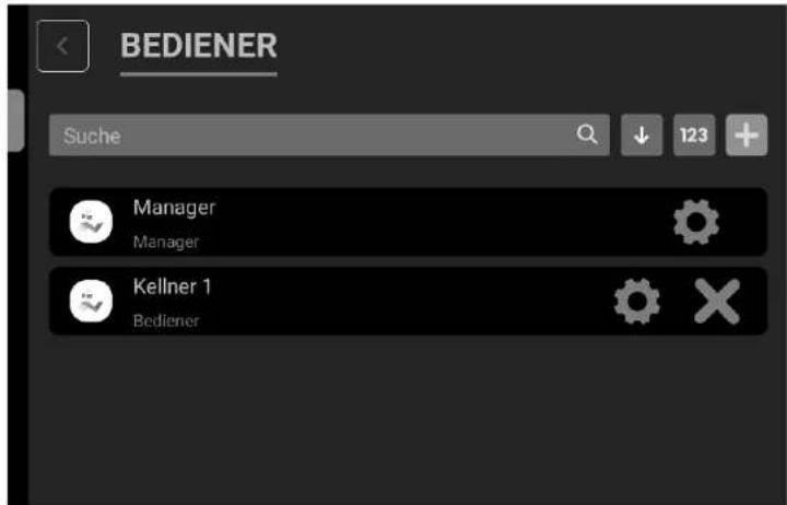 BEDIENER Suche 123 + Manager Manager Kellner 1 Bediener