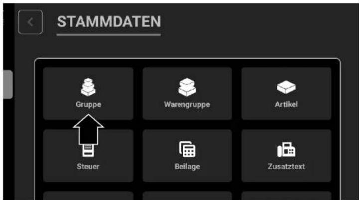 STAMMDATEN Gruppe Warengruppe Artikel Steuer Beilage Zusatztext