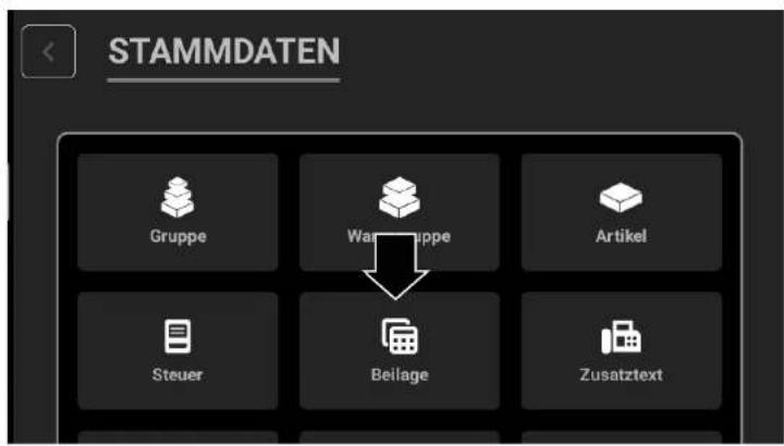 STAMMDATEN Gruppe Warruppe Artikel Steuer Beilage Zusatztext