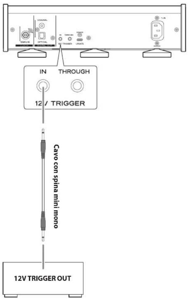 IN THROUGH 12 / TRIGGER Cavo con spina mini mono 12V TRIGGER OUT