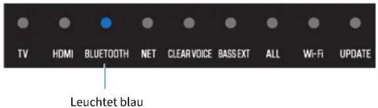 TV HDMI BLUETOOTH NET CLEAR VOICE BASSEXT ALL Wi-Fi UPDATE Leuchtet blau