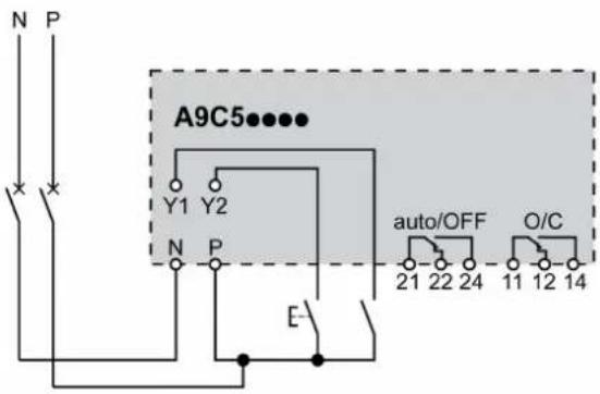 A9C5 Y1 Y2 N P auto/OFF O/C 21 22 24 11 12 14