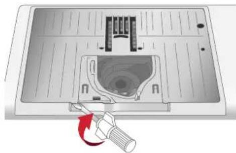 PFAFF Expression 715 - Stichplatte abnehmen und Spulenbereich reinigen - 2