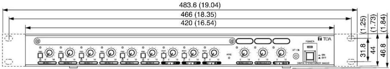 483.6 (19.04) 466 (18.35) 420 (16.54) (1.25) (1.73) (1.84) 31.8 44 46.8 POWER TOA ON OFF DIGITAL STUDIO NAME: NO. 0000000000000000000000000000000000000000000000000000000000000000000000000000000000000000