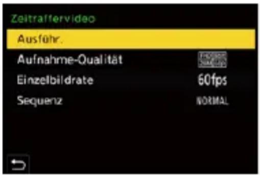 Zeitraffervideo Ausfuhr. Aufnahme-Qualität Einzelbildrate Sequenz 60fps NORMAL