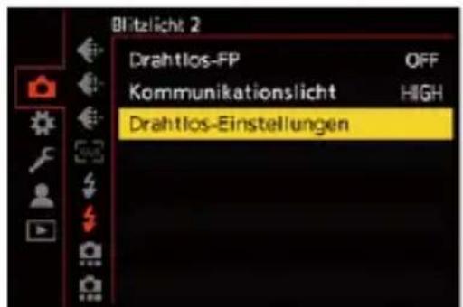 Blitzlicht 2 Drahtlos-FP OFF Kommunikationslicht HIGH Drahtlos-Einstellungen