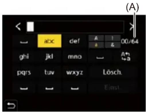 (A) abc def A a 00/64 ghi jkl mno A pqrs tuv wxyz Lösch. Einst.