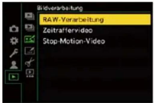 Bildverarbeitung RAW-Verarbeitung Zeitraffervideo Stop-Motion-Video