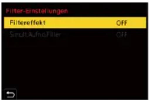 Filter-Einstellungen Filtereffekt OFF Simult AufnoFiller OFF