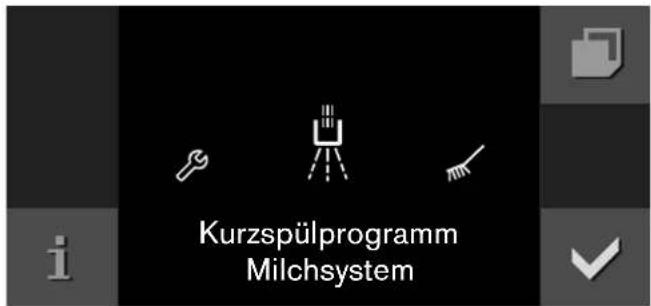Kurzspülprogramm Milchsystem