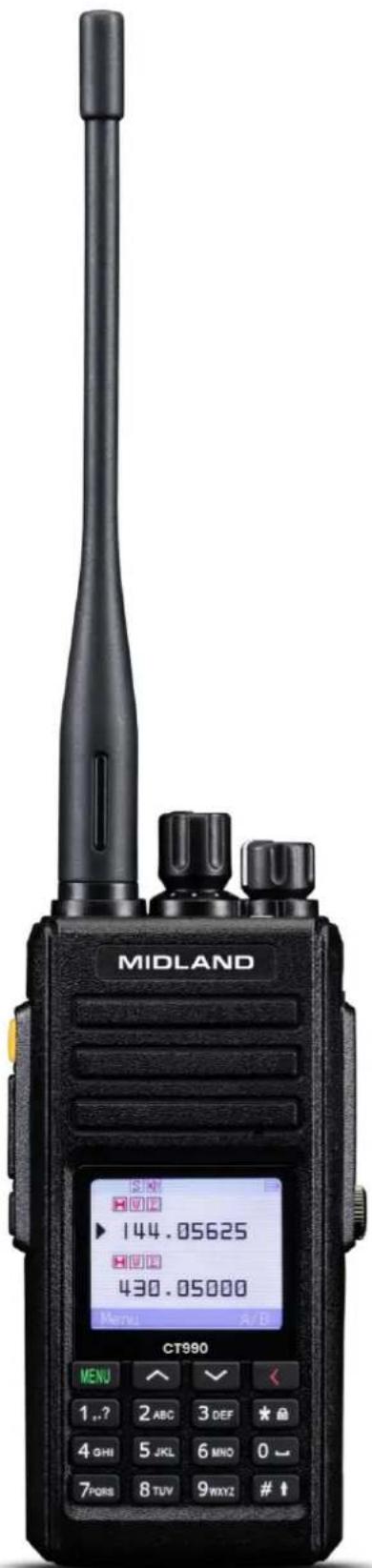MIDLAND 144.05625 430.05000 Menu 3/8 CT990 MENU 1..? 2 ABC 3 DEF * 4 OHI 5 JKL 6 MNO 0 7 PORS 8 TUV 9WXYZ # ↑