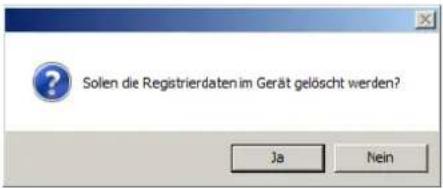 Soien die Registrierdaten im Gerät gelöscht werden? Ja Nein