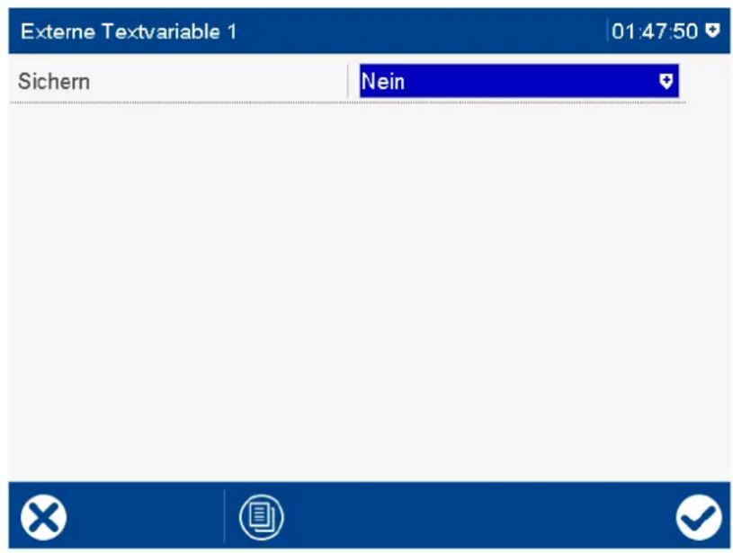 Externe Textvariable 1 01:47:50 Sichern Nein