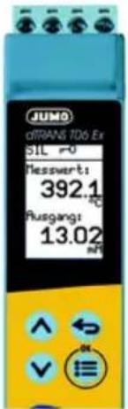 JUMO dTRAN6 T06 Ex SIL r=0 Messwert: 392.1 °C Ausgang: 13.02 m²