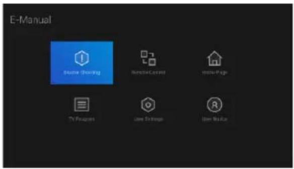 E-Manual Income Sharing Remote Content Home Page TV Packets Live Image Live Media