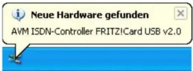Neue Hardware gefunden AVM ISDN-Controller FRITZ!Card USB v2.0