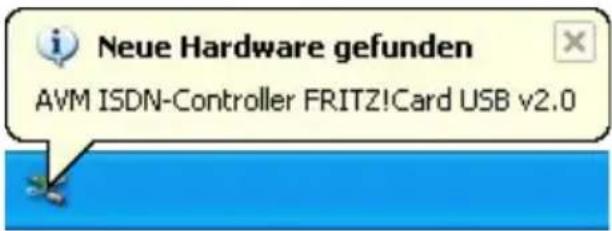 Neue Hardware gefunden AVM ISDN-Controller FRITZ!Card USB v2.0