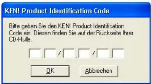 KEN! Product Identification Code Bitte geben Sie den KEN! Product Identification Code ein. Diesen finden Sie auf der Rückseite Ihrer CD-Hülle. OK Abbiechen