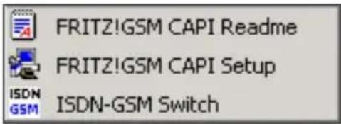 FRITZ!GSM CAPI Readme FRITZ!GSM CAPI Setup ISDN-GSM Switch