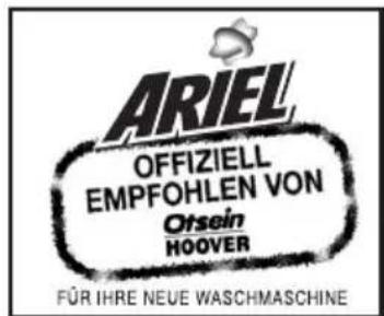 ARIEL OFFIZIELL EMPFOHLEN VON Otsein HOOVER FÜR IHRE NEUE WASCHMASCHINE