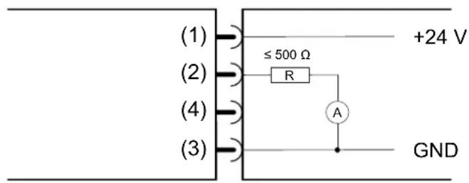 (1) (2) (3) ≤ 500 Ω R A +24 V GND