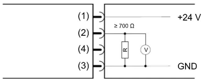 (1) (2) (3) ≥ 700 Ω α V +24 V GND