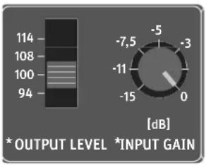 114 108 100 94 * OUTPUT LEVEL * INPUT GAIN -7,5 -5 -3 -11 -15 0 [dB]