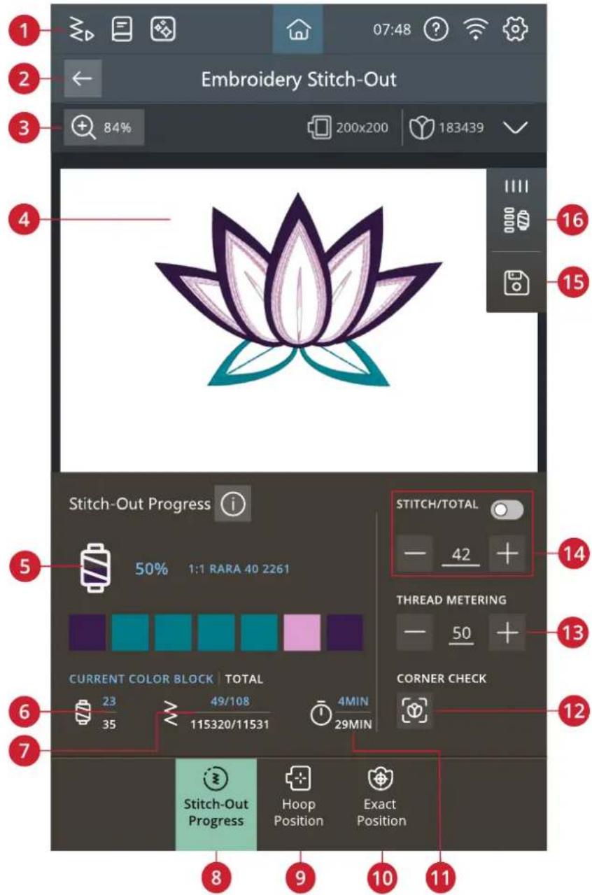 Embroidery Stitch-Out 84% 200x200 183439 Stitch-Out Progress 50% 1:1 RARA 40 2261 CURRENT COLOR BLOCK TOTAL 23 49/108 4MIN 35 115320/11531 29MIN STITCH/TOTAL — 42 + THREAD METERING — 50 + CORNER CHECK Stitch-Out Progress Hoop Position Exact Position 8 9 10 11