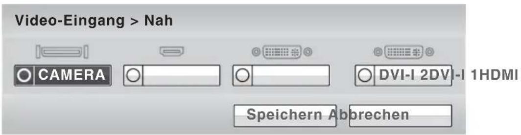 Video-Eingang > Nah CAMERA DVI-I 2DVI-I 1HDMI Speichern Abbrechen
