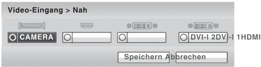 Video-Eingang > Nah CAMERA DVI-I 2DV-I 1HDMI Speichern Abbrechen