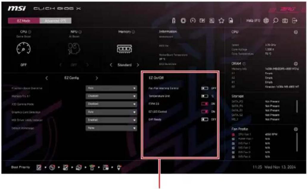 MSI PRO B840M-P WIFI6E - EZ Ein/Aus - 1