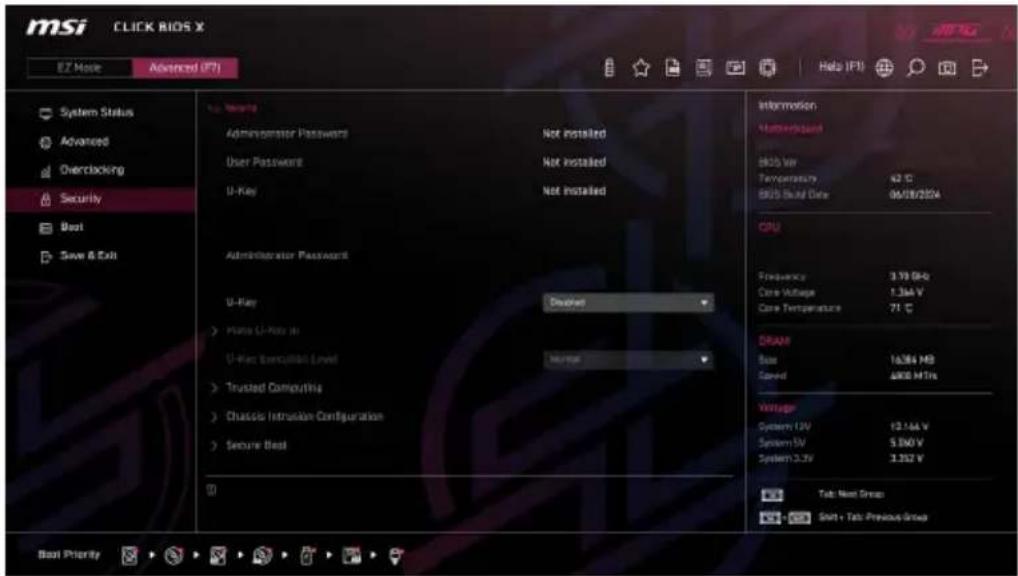MSI PRO B840M-P WIFI6E - Sicherheit - 1