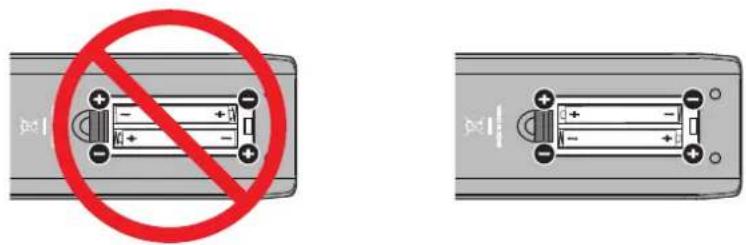 NEC E498 - Legen Sie die Batterien in die Fernbedienung ein - 2