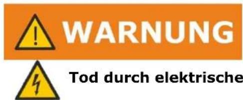 WARNING Tod durch elektrische