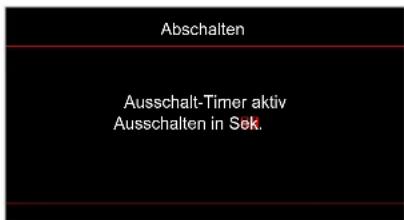 Abschalten Ausschalt-Timer aktiv Ausschalten in Sek.