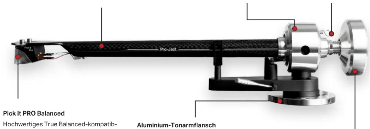 Pick it PRO Balanced Hochwertiges True Balanced-kompatib- Pro-Ject Aluminium-Tonarmflansch