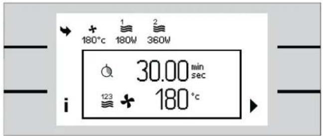 + 180°C 180W 360W 30.00 min sec i 123 + 180°C
