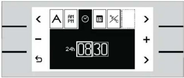 < A AM PM 31 °C - 24h 08 30 + > + >