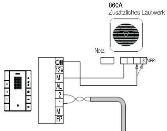 860A Zusätzliches Läutwerk Netz 8574PRI 12V M AL 2 1 M FP