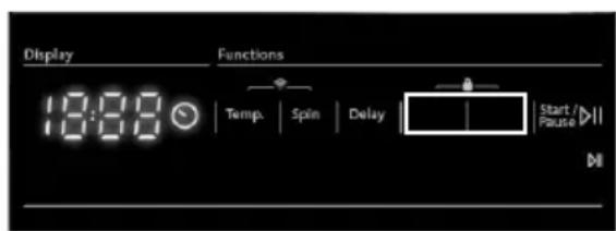 Display 13:00 Functions Temp. Spin Delay Start / Pause MI
