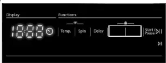 Display 18:00 Functions Temp. Spin Delay Start / Pause