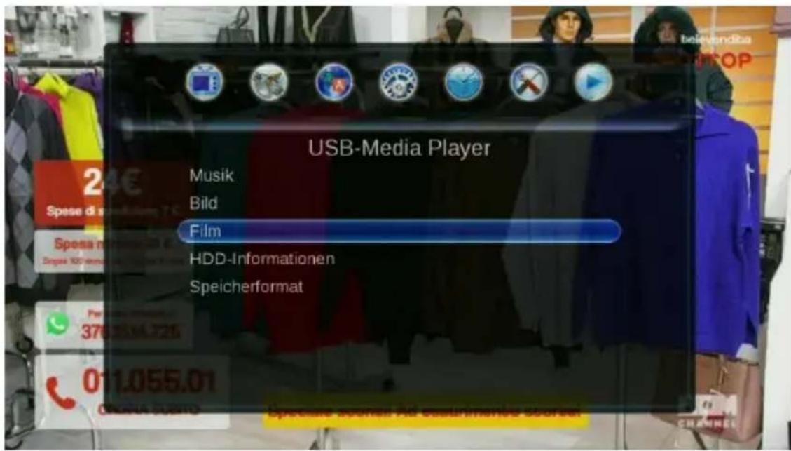 USB-Media Player Musik Bild Film HDD-Informationen Speicherformat