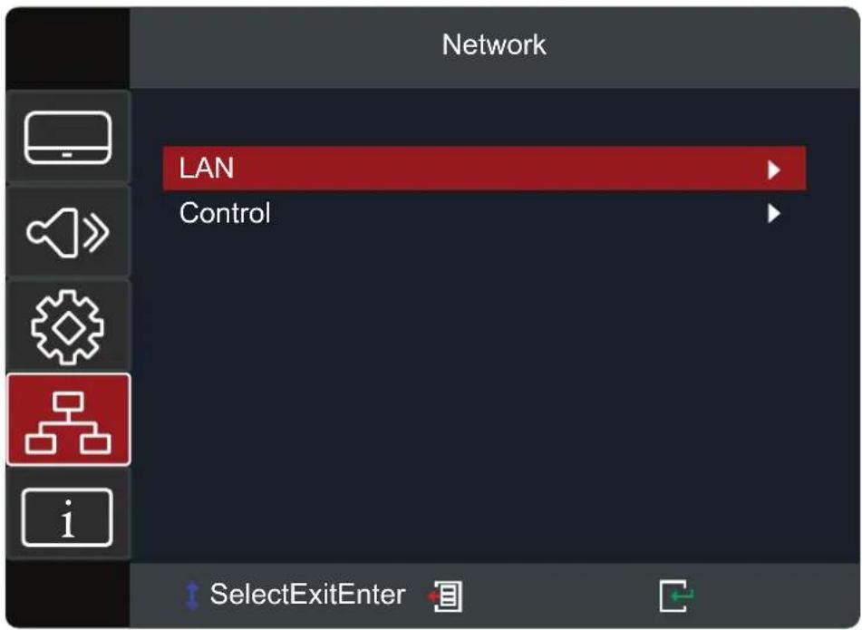 Network LAN Control SelectExitEnter