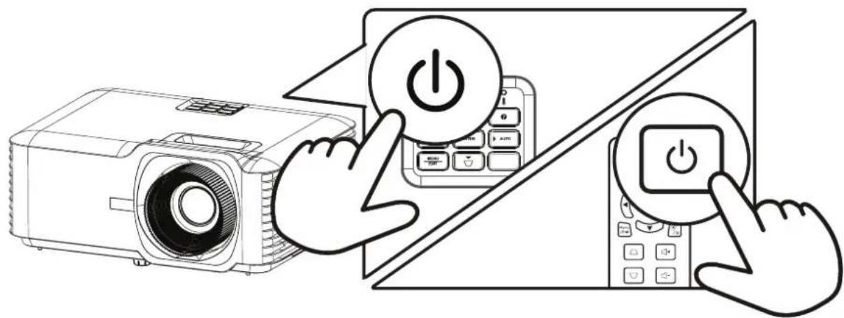 VIEWSONIC T400W - Einschalten des Projektors - 1