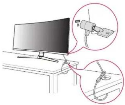 LG 34GN73A - Verwenden des Kensington-Schlosses - 1