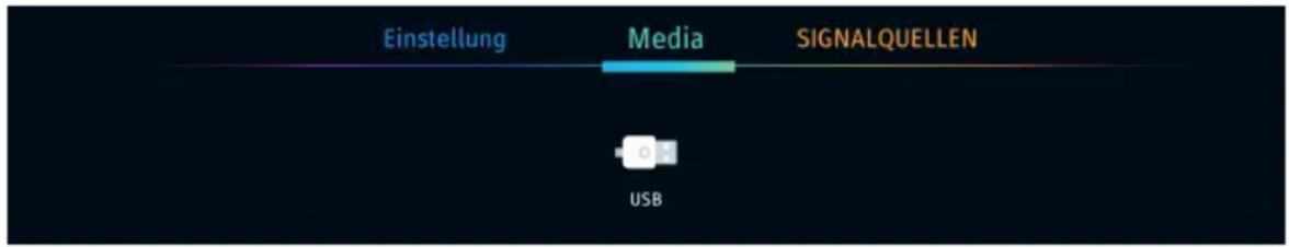 Einstellung Media SIGNALQUELLEN USB
