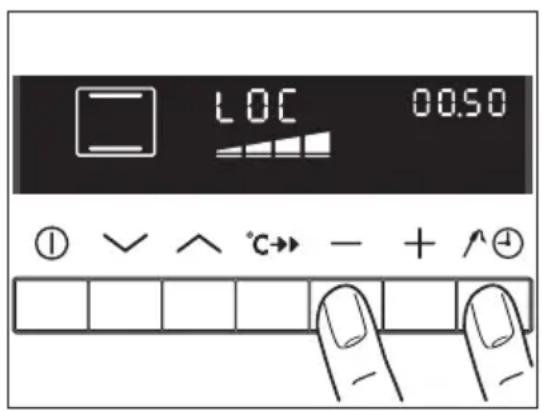 LOC 00.50 ① √ ∧ °C→ - + ^④