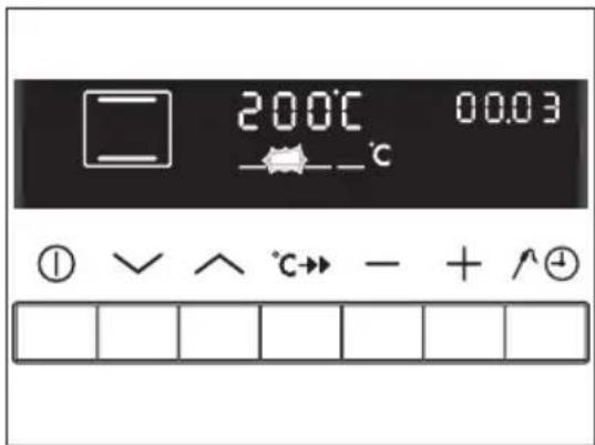 200°C 00.03 °C ① √ ∧ °C→ - + ^④