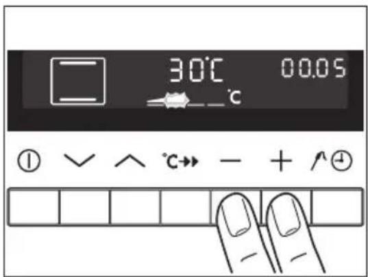 30°C 00.05 °C ① √ ∧ °C→ - + ^④